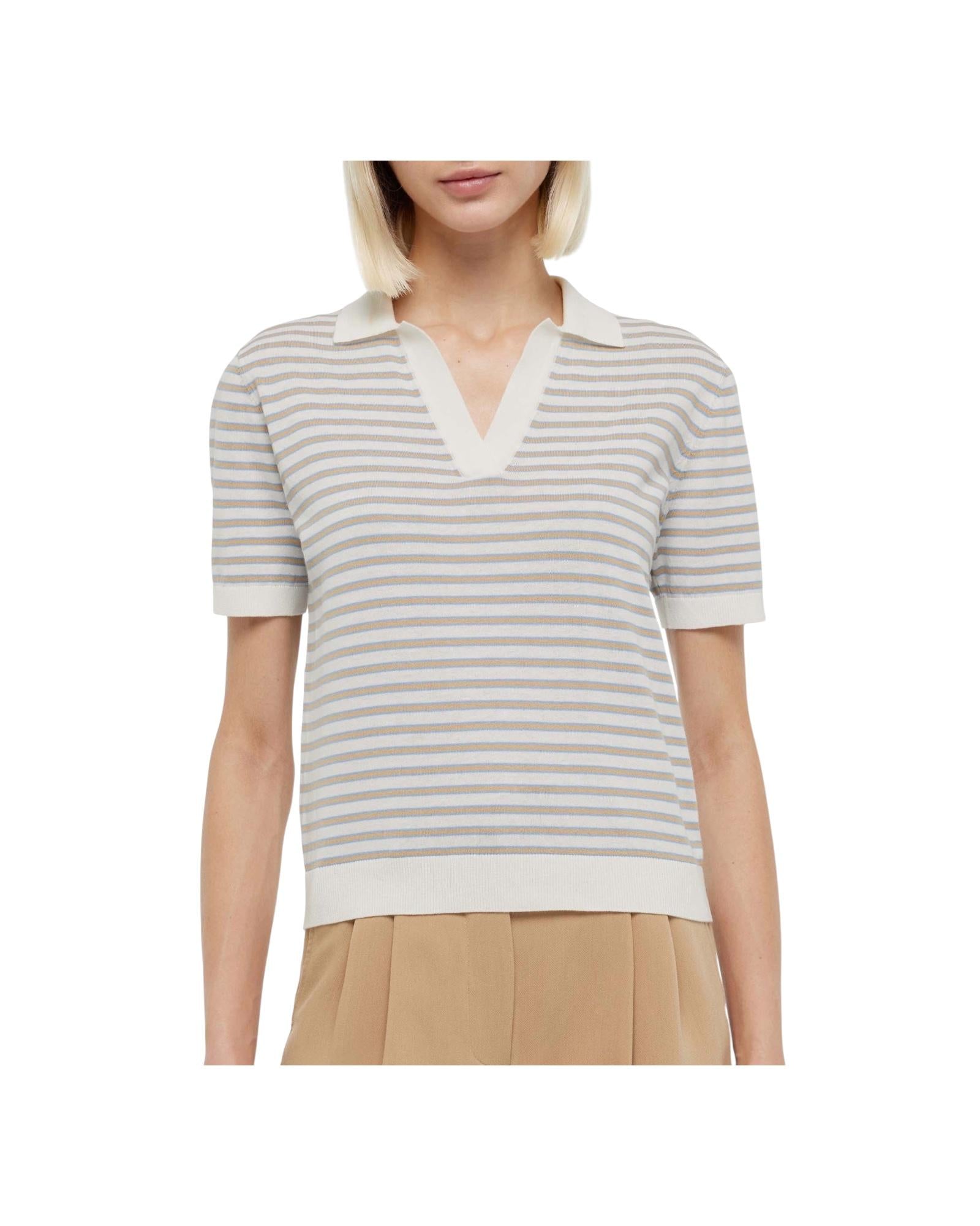 Polo Evonne a righe beige EVO0001 06494H MC2 SAINT BARTH
