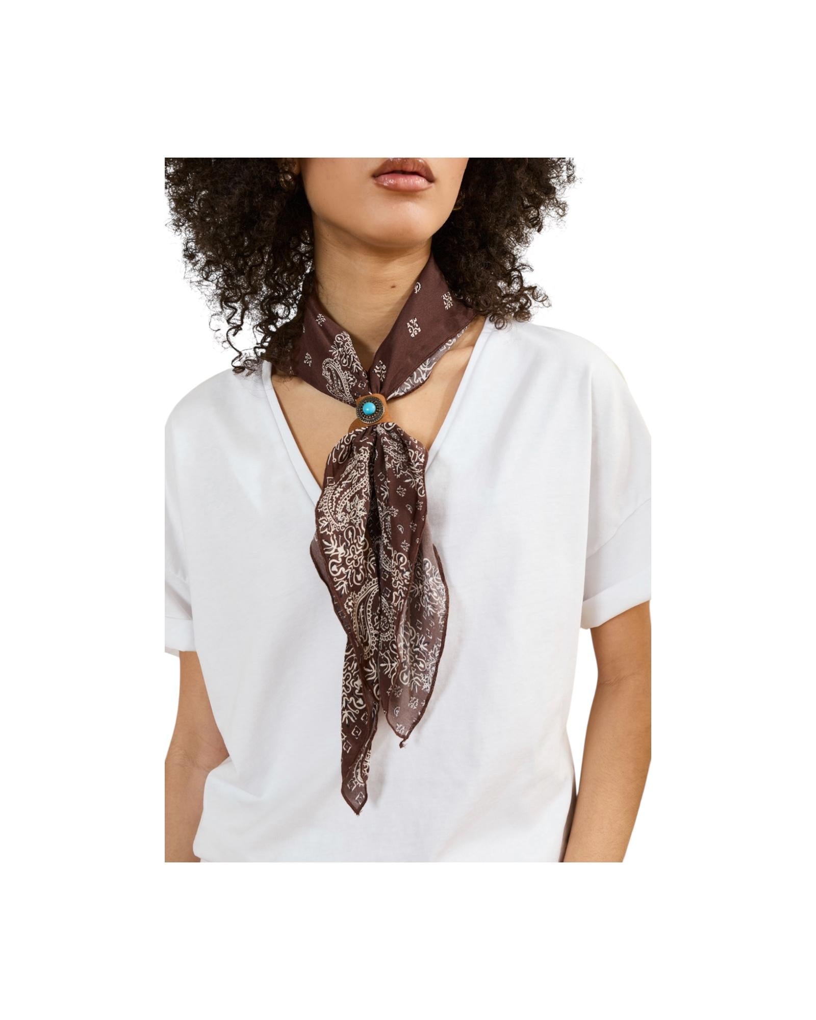 T-Shirt in cotone con bandana M37F0776 BIANCO SOUVENIR