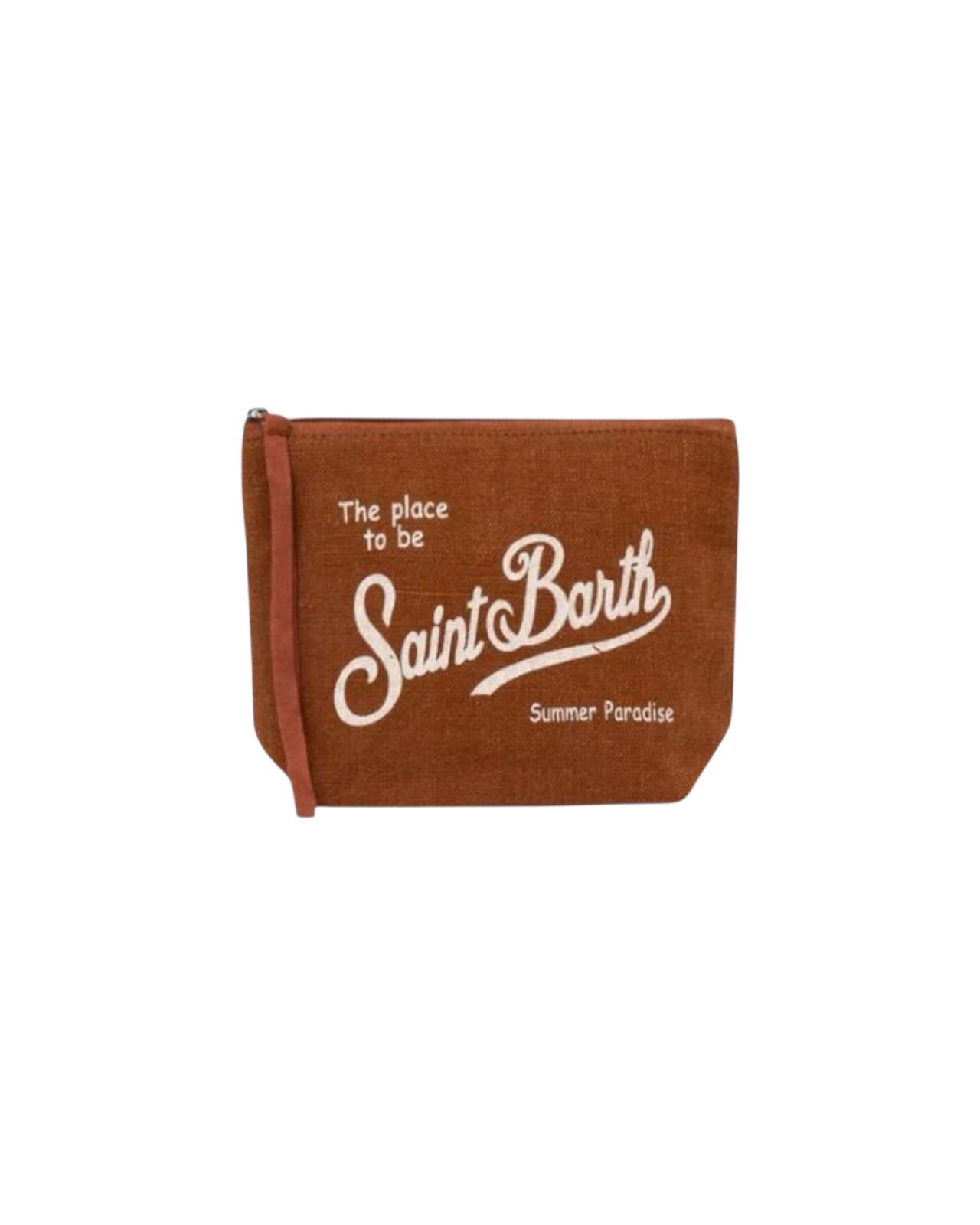 Pochette Aline in lino marrone ALI0004 00130H MC2 SAINT BARTH