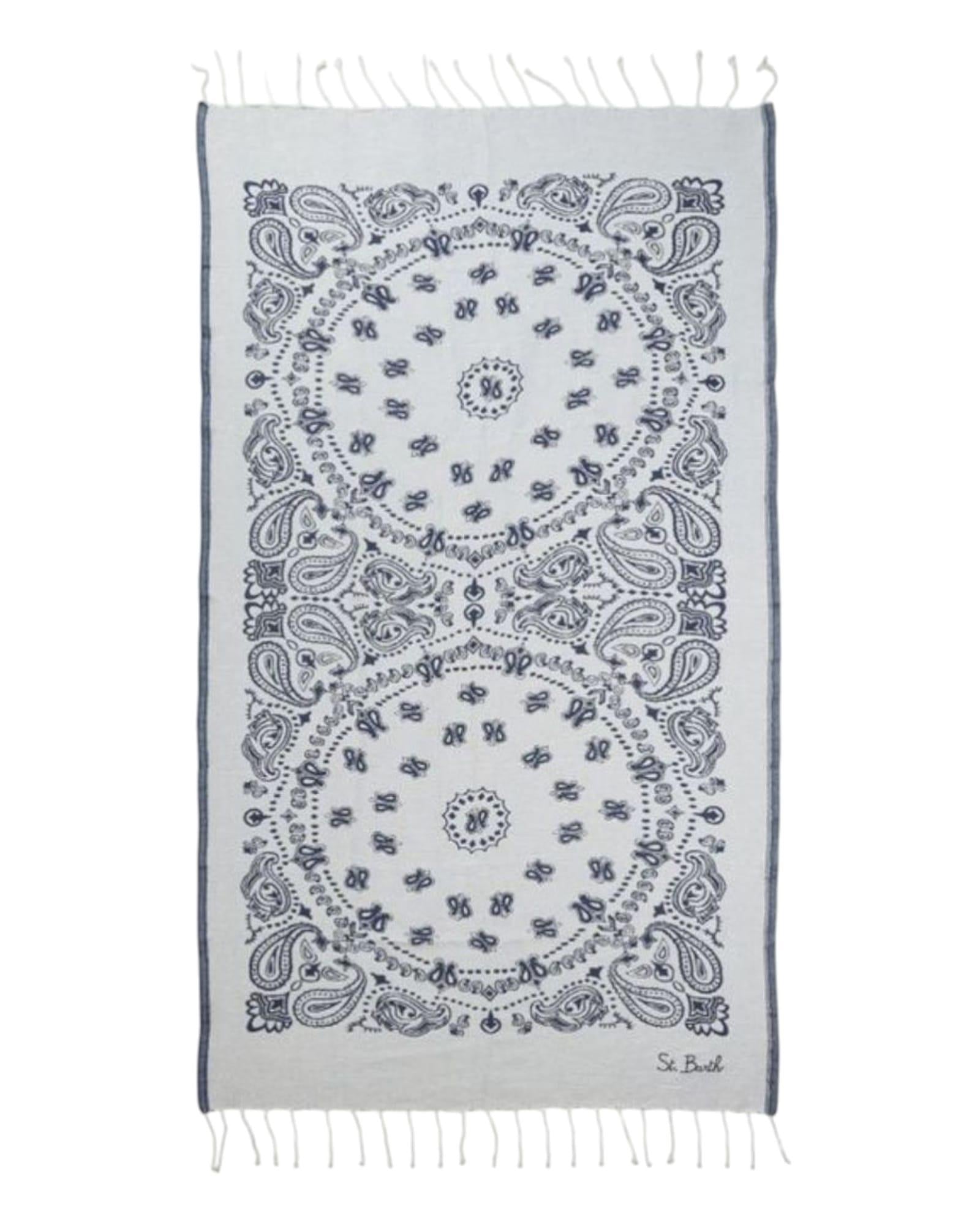 Telo mare con stampa bandana bianca FOUT009 02055H MC2 SAINT BARTH