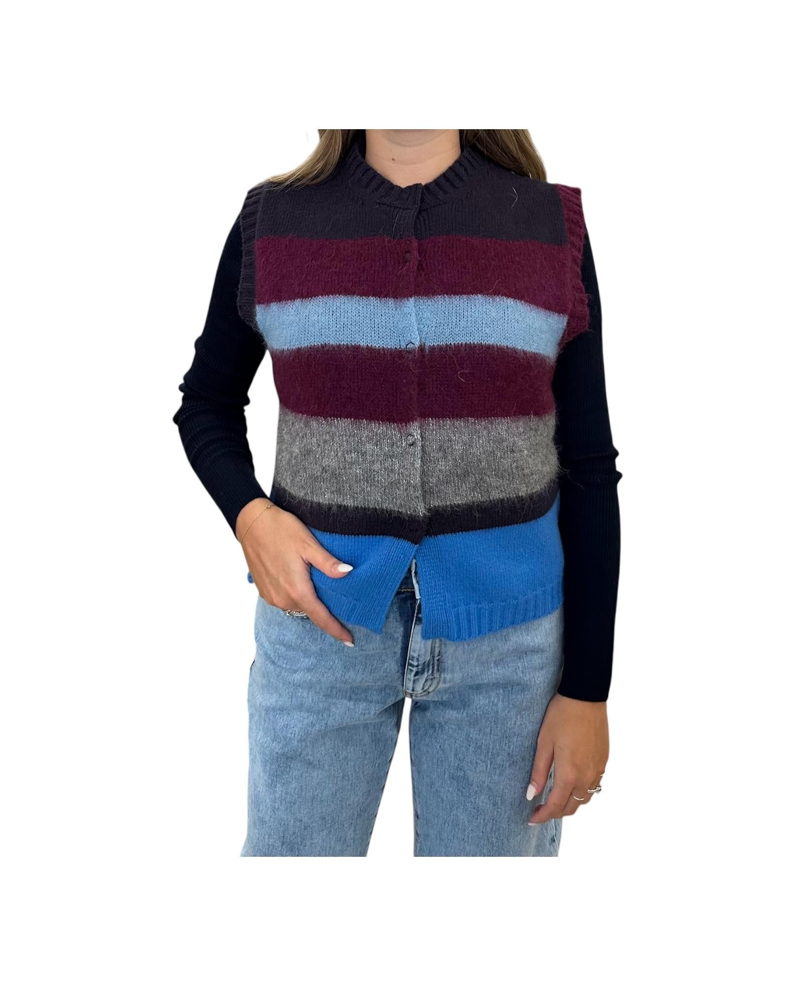 Gilet in misto lana Notte rugiada C15 825 202 Floor