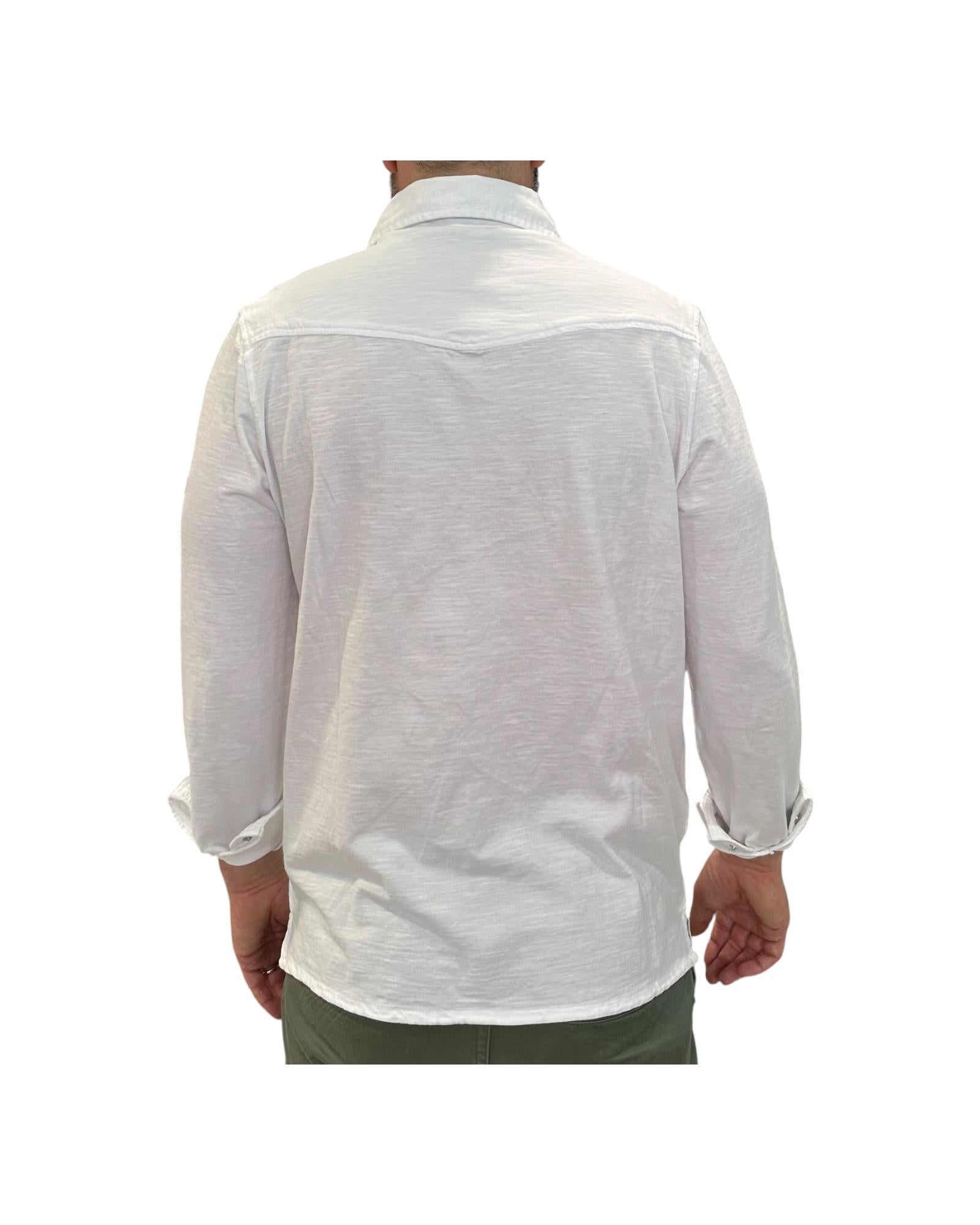 Camicia uomo Western El Paso Fiammata, white. 6506 WHITE BL'KER