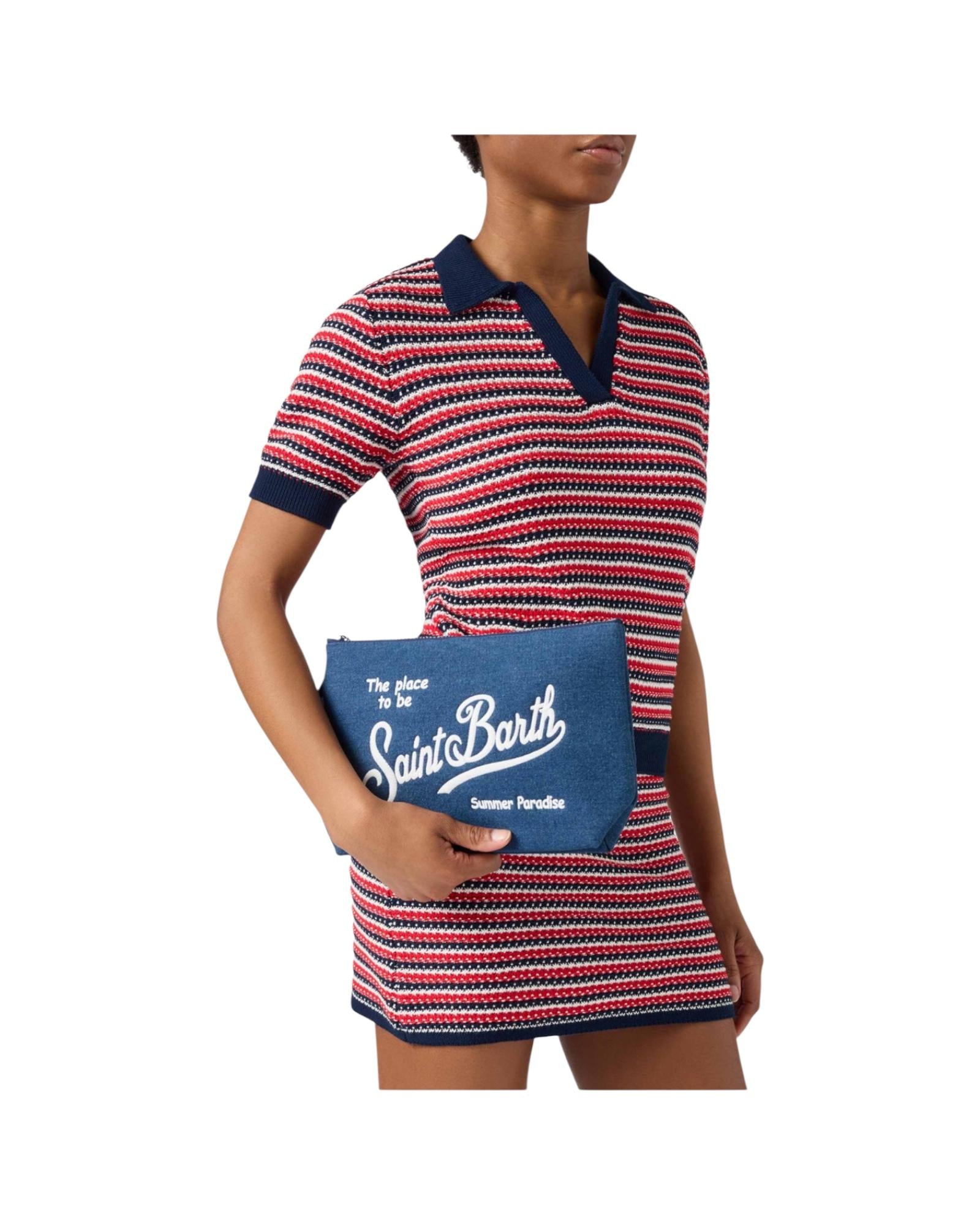 Pochette Aline L Effetto denim ALI0017 00436L MC2 SAINT BARTH