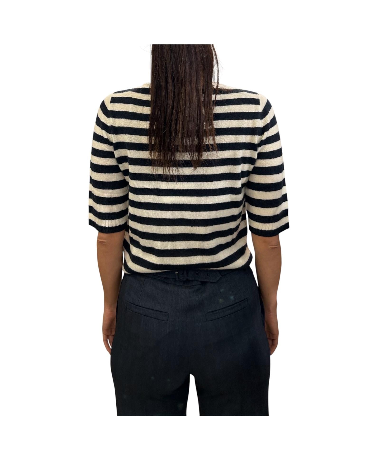 Maglia in cachmere righe Bianco blu MANTO 010 MARELLA