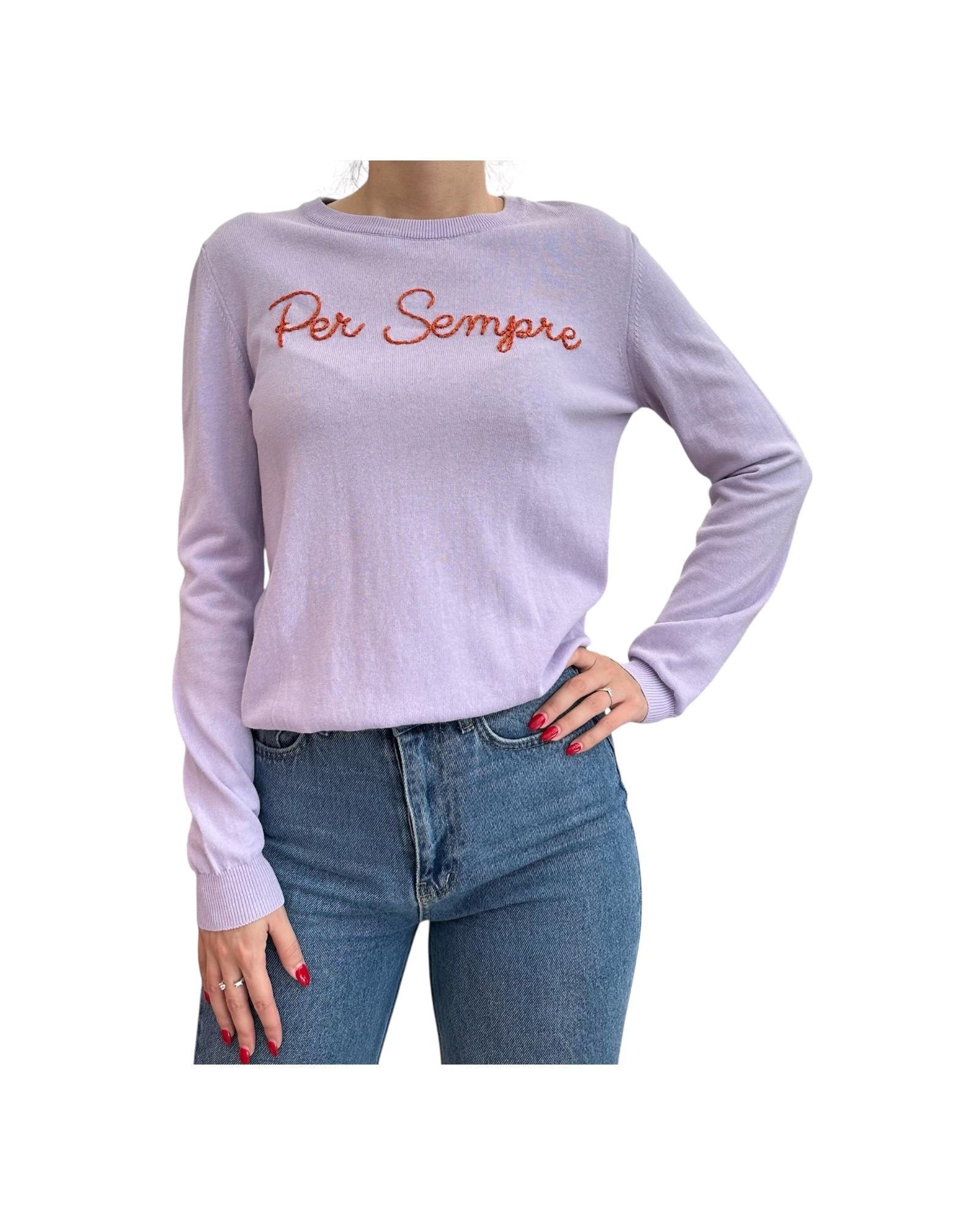 Maglia in cotone con ricamo 2053K LILLA VICOLO