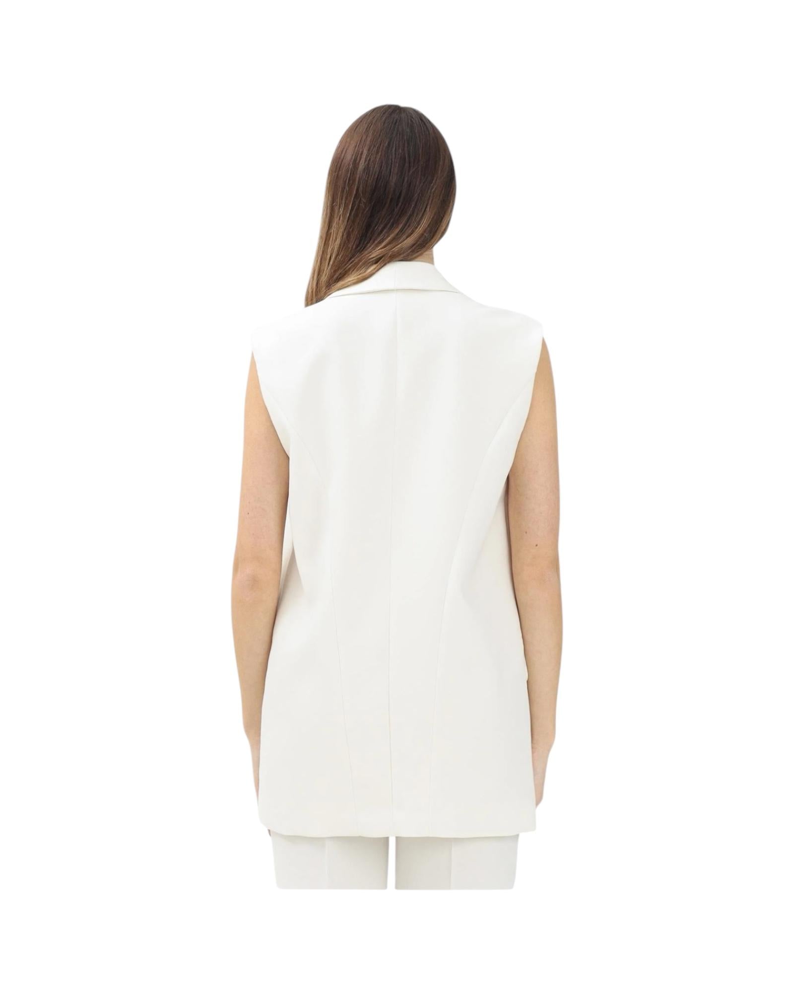 Gilet over con bottone, burro. TD0102 BURRO VICOLO
