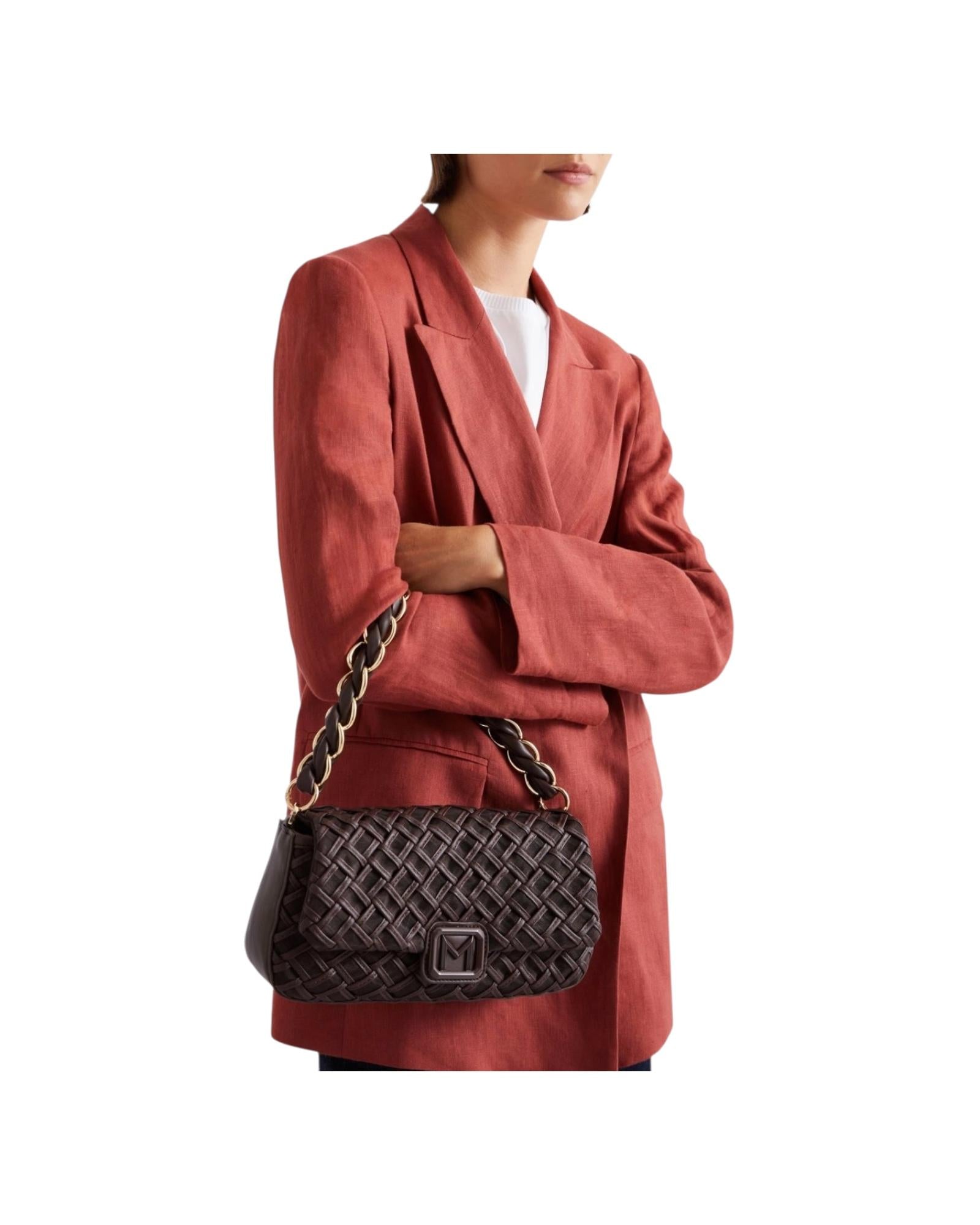 Borsa Le Muse medium con intreccio Testa di moro EMILY 002 MARELLA