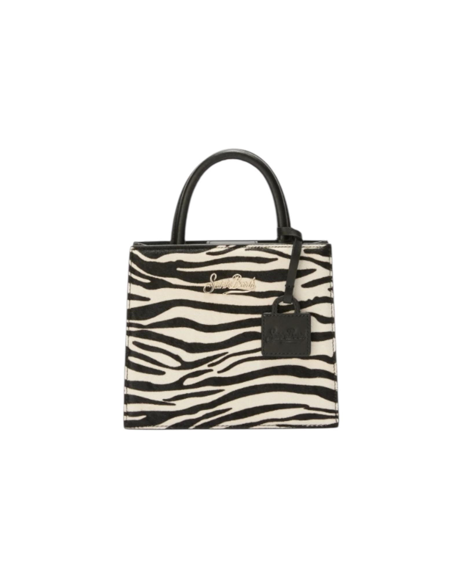 Shop Bag mini in pelle e cavallino zebrato SHBM0002 00711I MC2 SAINT BARTH