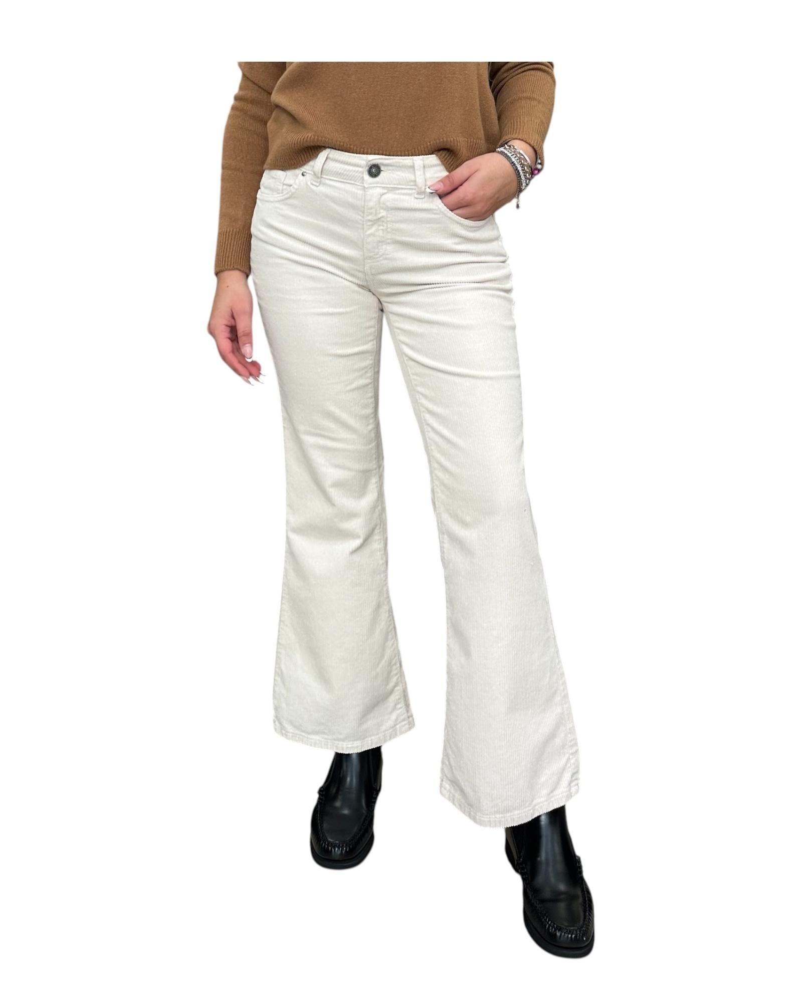 Pantalone Bellona in velluto Ecru BELLONA 5 ECRU God save denim