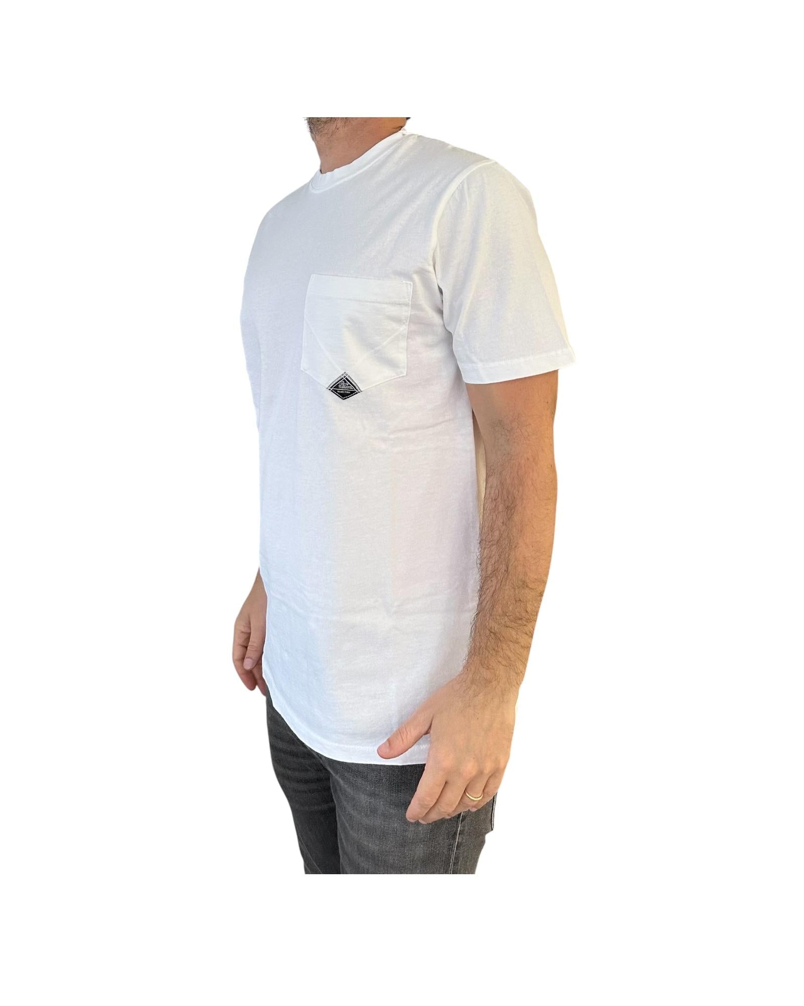 T-shirt pocket in cotone Optic white RRU90048CA160111 C0014 ROY ROGER'S