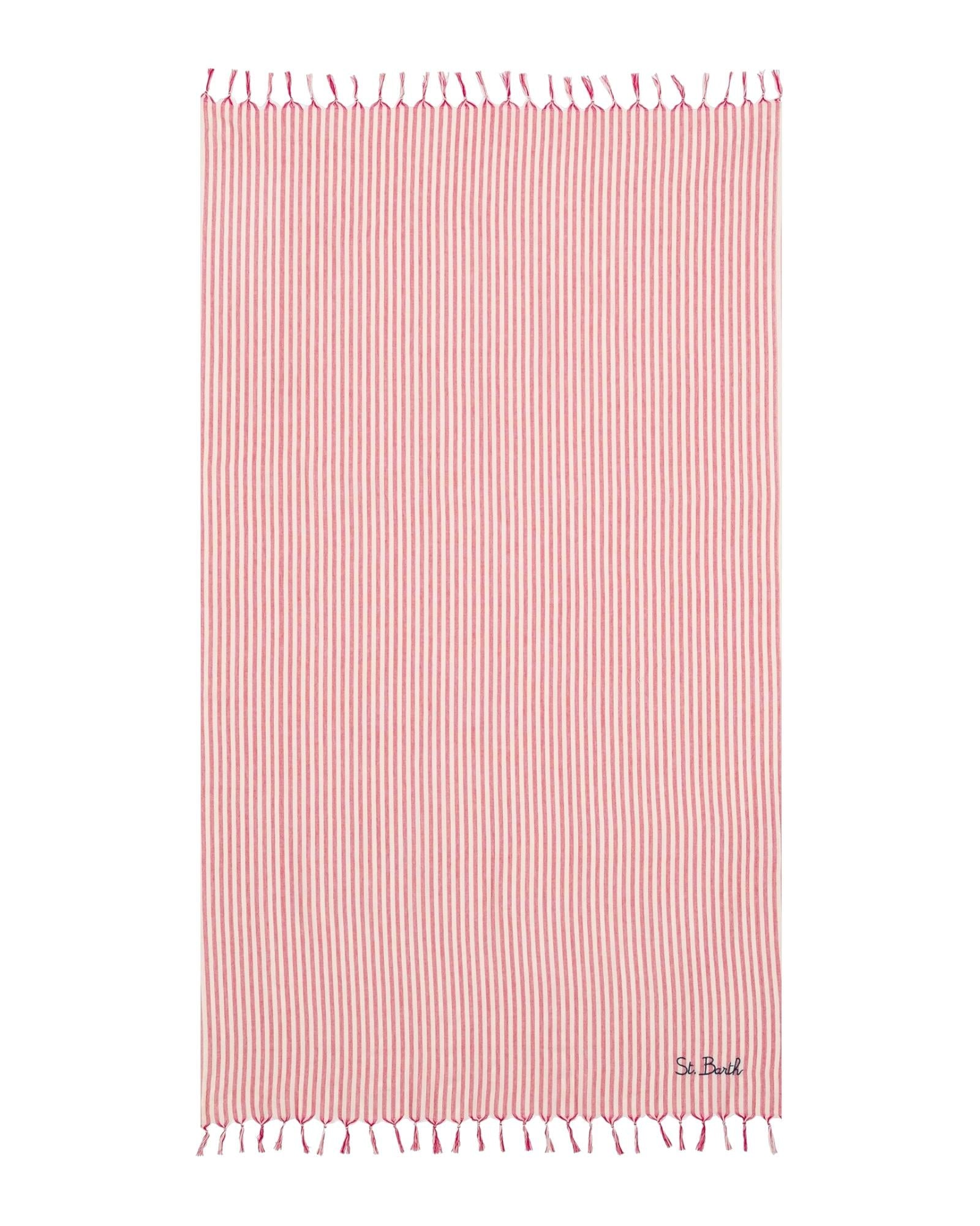 Telo mare Fouta con stampa a righe rosse FOUL002 01241H MC2 SAINT BARTH