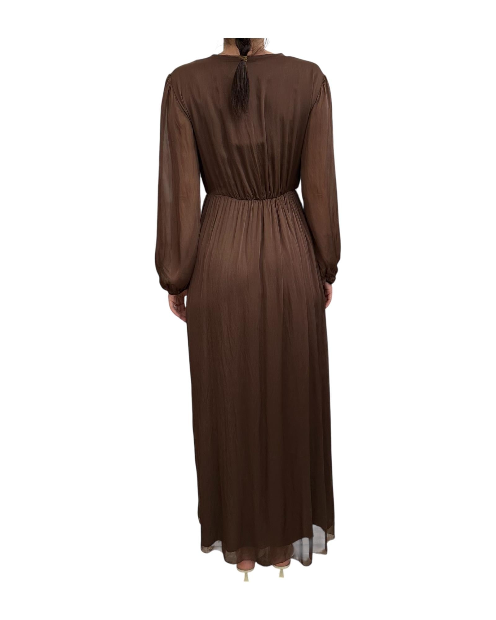 Abito lungo misto seta Bronzo AFF-L011 BRONZO haveone