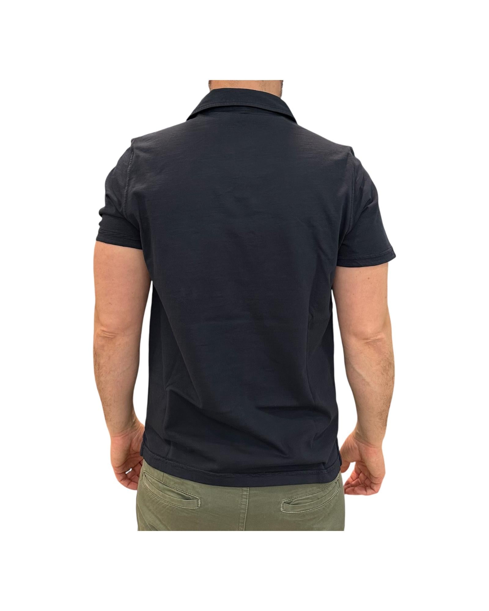Polo Uomo long Island Fiammata senza bottoni, navy. 2006 NAVY BL'KER
