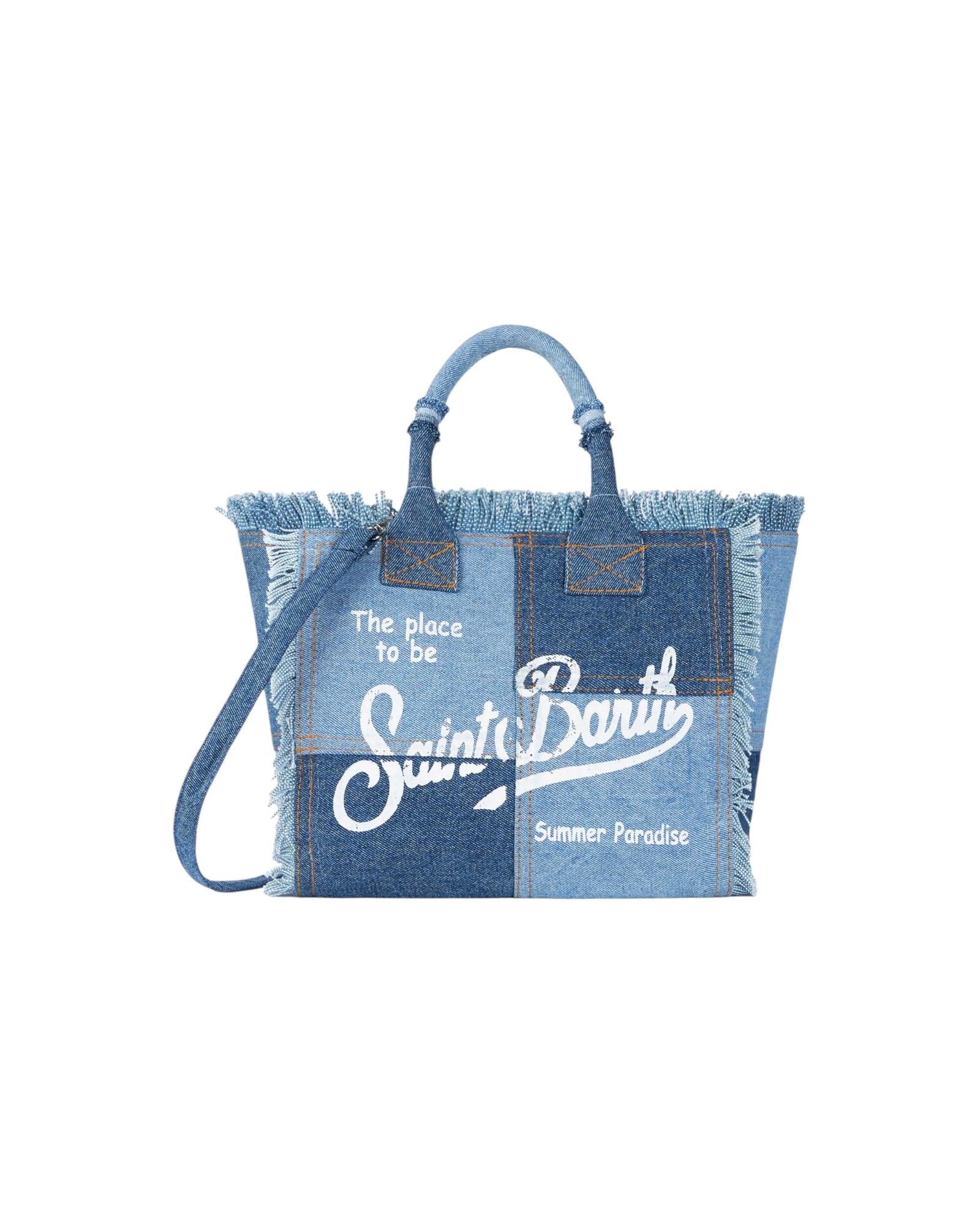 Borsa Colette in cavas di cotone Denim Patchwork COL0001 04132H MC2 SAINT BARTH