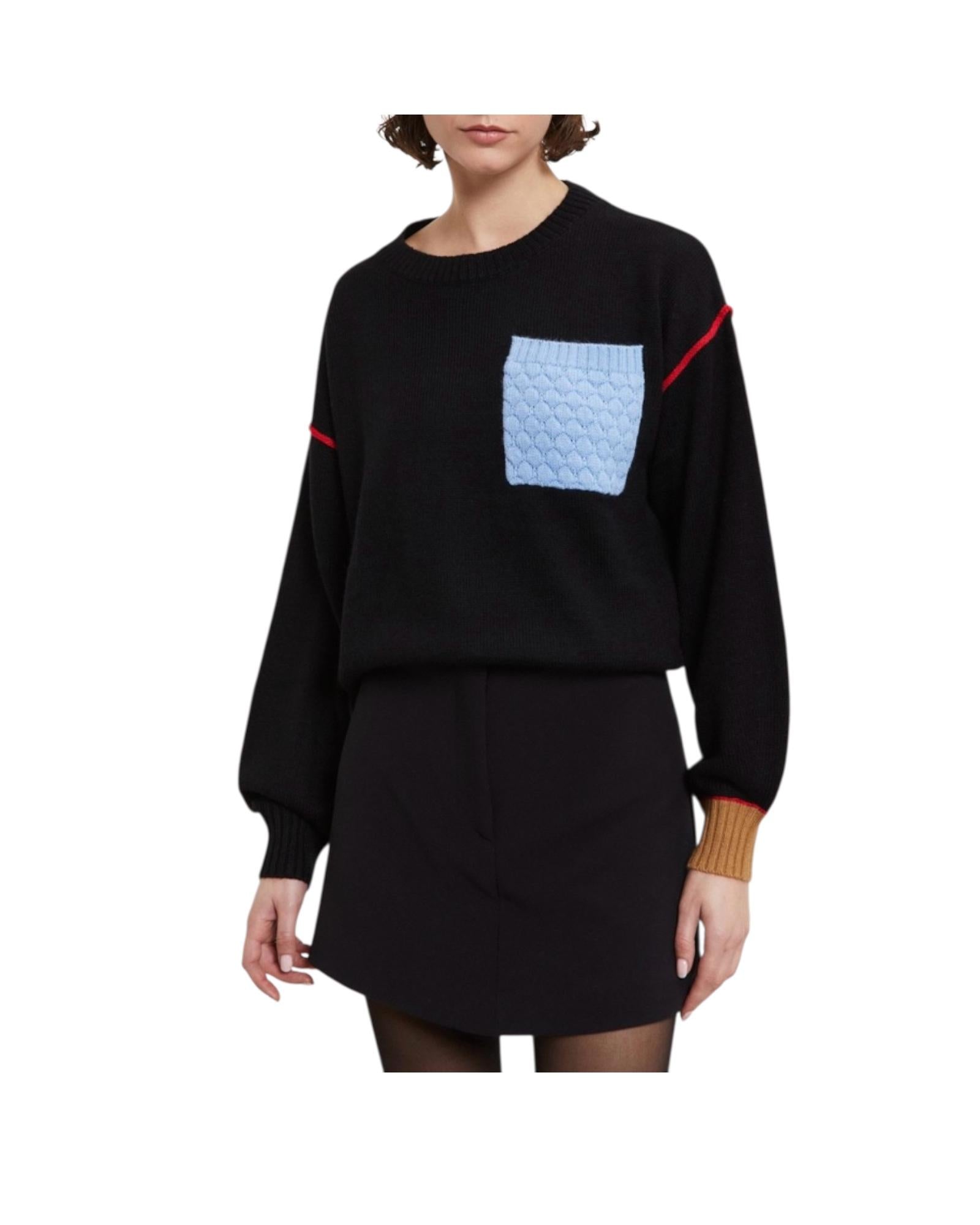 Maglia con dettagli a contrasto Nero WAM DK9222 NERO OTTOD'AME