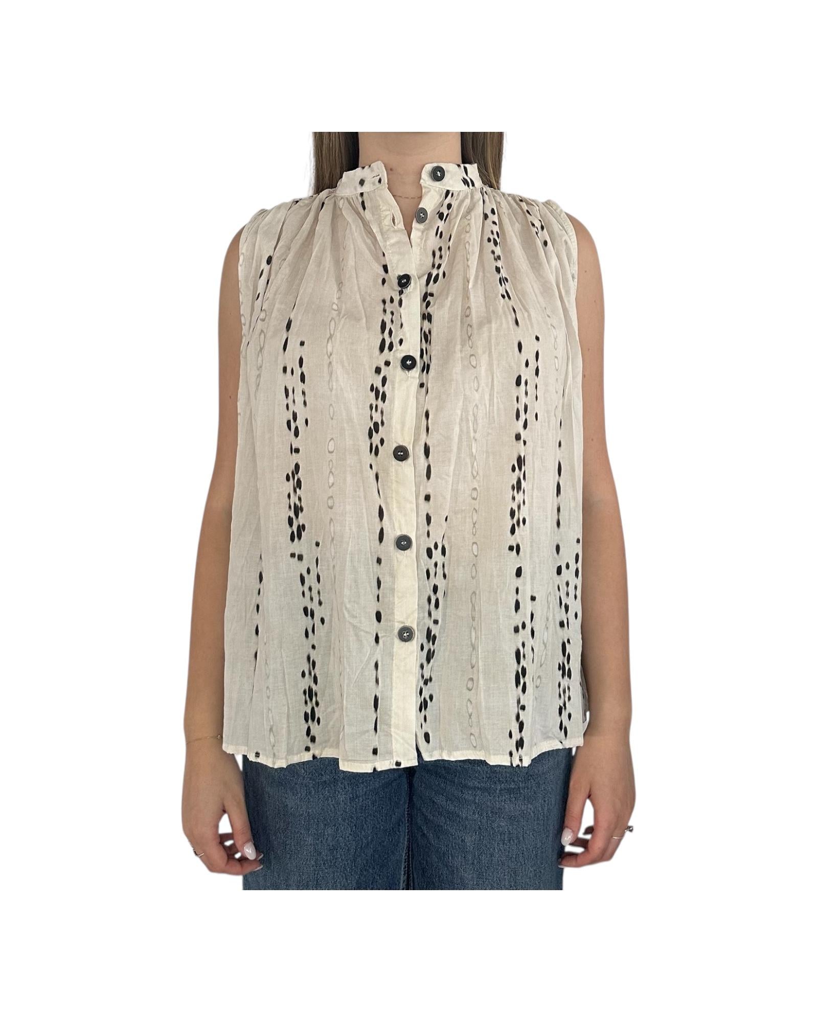 Blusa morida senza maniche, fantasia. M37F0329 UNICA SOUVENIR