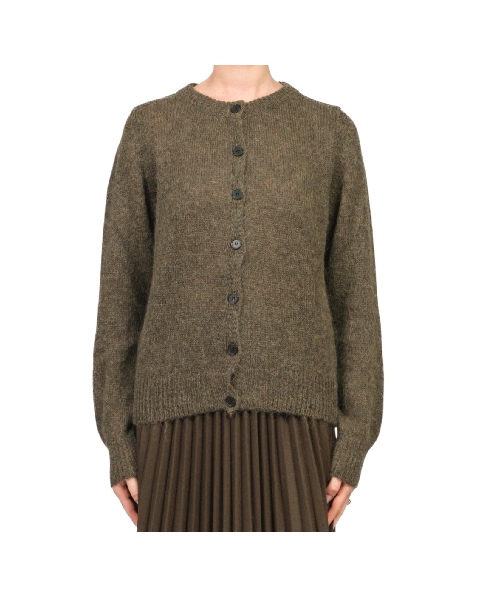 Cardigan misto alpaca Militare 55195F VERDE MILITARE VICOLO