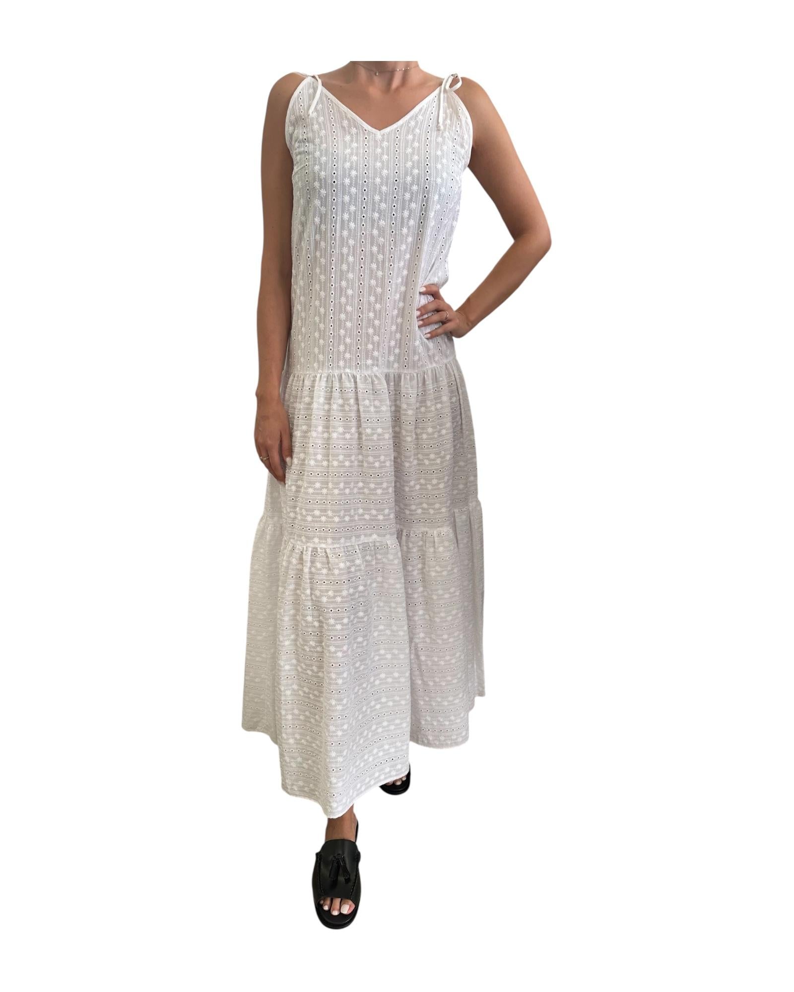 Vestito Pizzo san gallo Bianco D726 MARTINA 1 MISS BASTONCINO