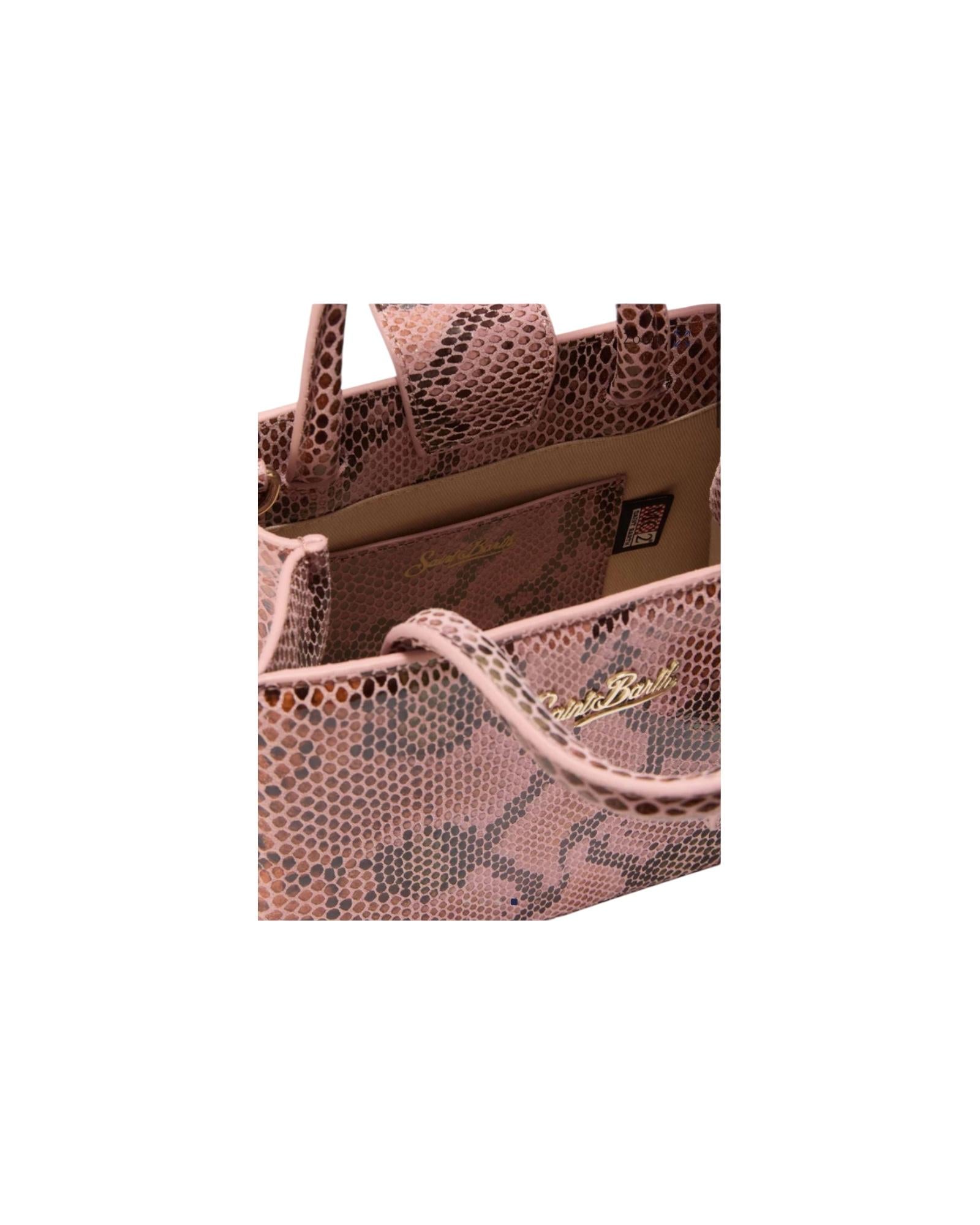 Shop Bag mini in pelle stampa pitonata rosa SHBM0002 00573I MC2 SAINT BARTH