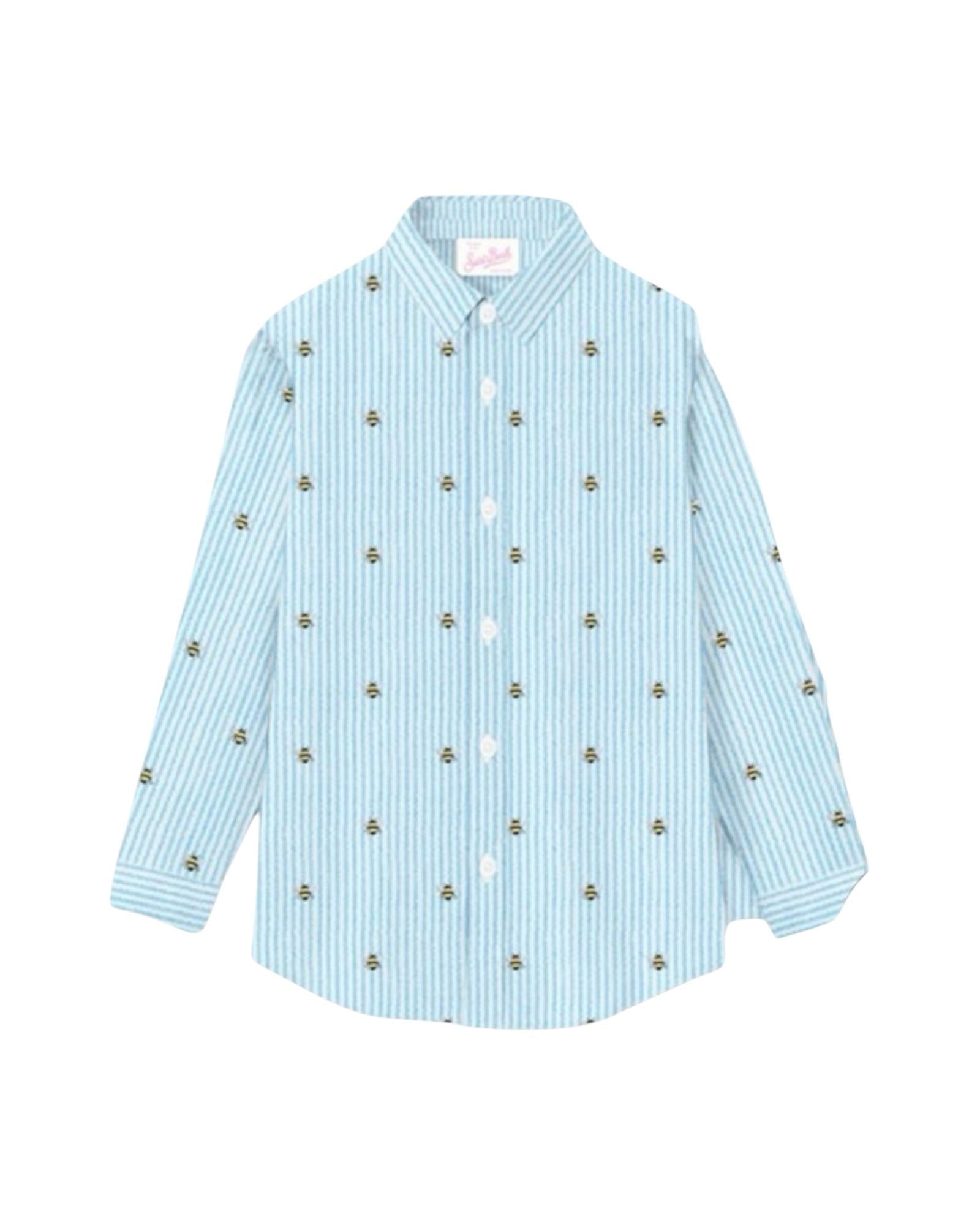 Camicia Brigitte popeline a righe celeste BRIG001 04069H MC2 SAINT BARTH