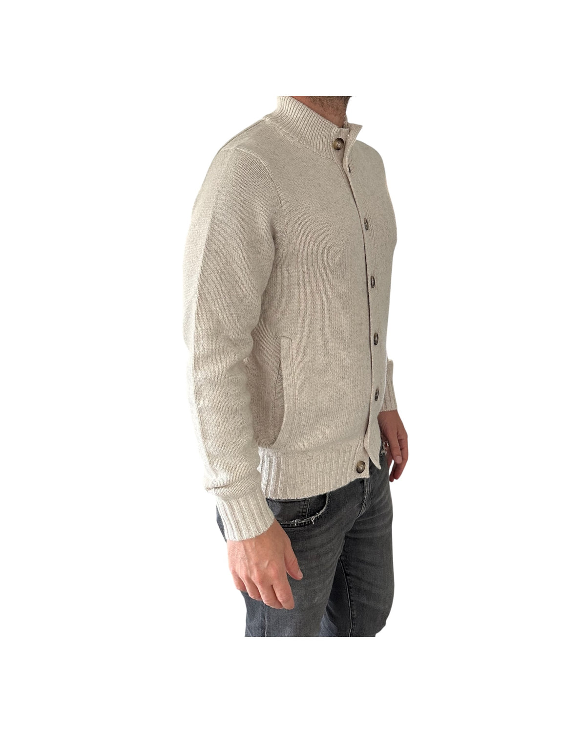 Cardigan con bottoni misto lana Sabbia 87077 405 CAVALIERI MILANO 