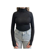 Maglia collo alto e manica lunga Nero