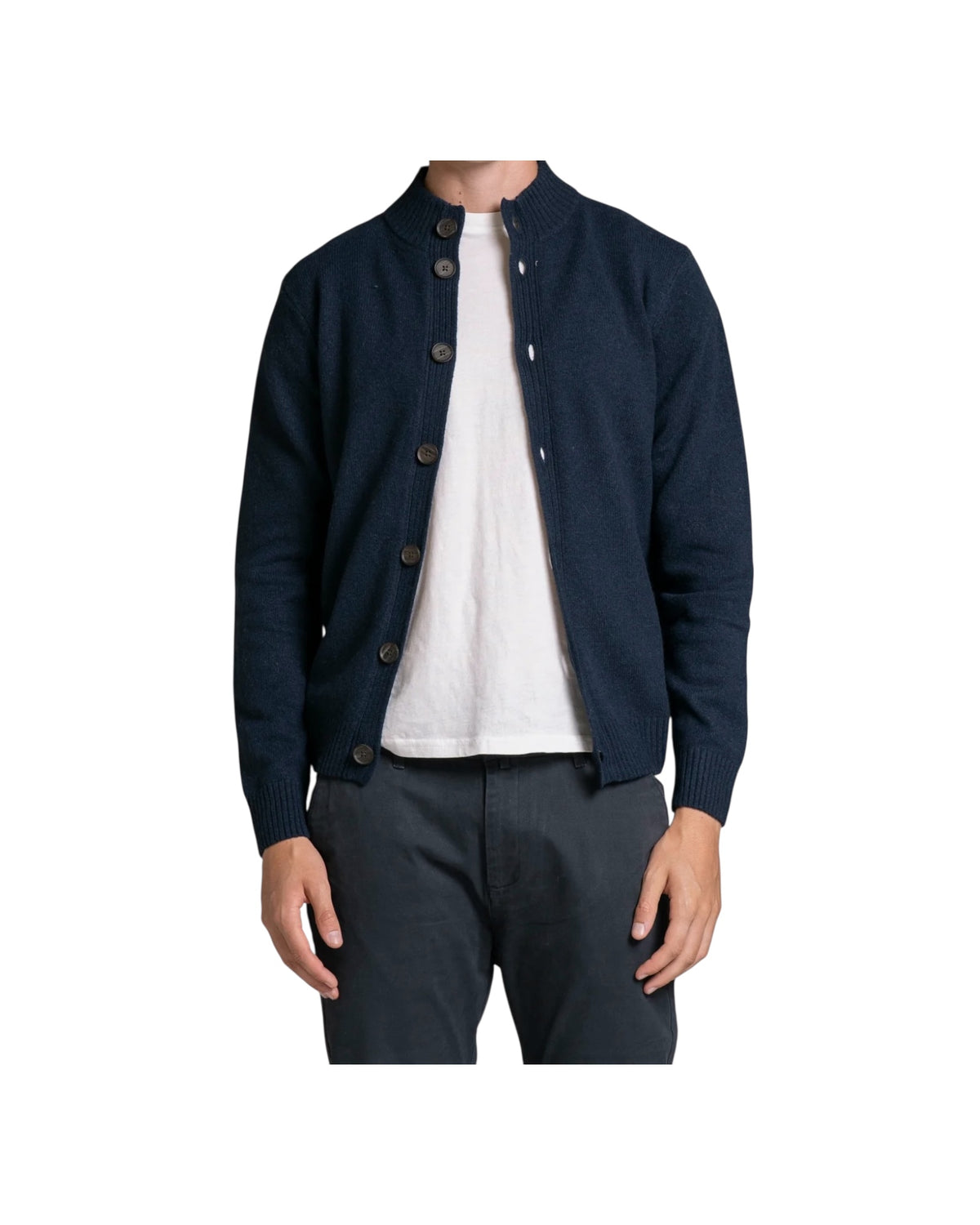 Cardigan Chase in lana Navy CHASE WN8C01 IMPURE 