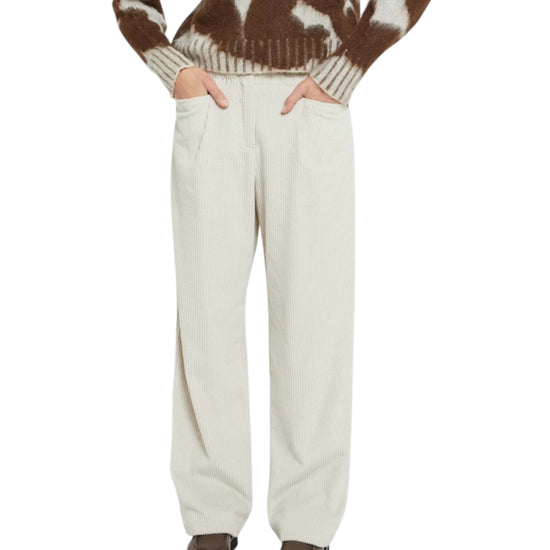 Pantalone in velluto a costa larga Ecru NEV DP9902 ECRU OTTOD'AME 