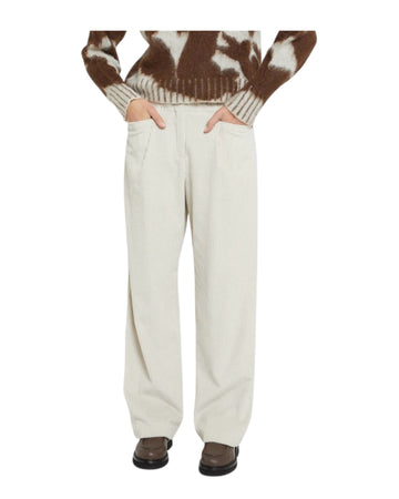 Pantalone in velluto a costa larga Ecru NEV DP9902 ECRU OTTOD'AME 