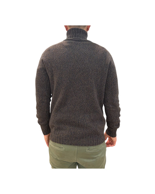 Maglione collo alto in lana Blu moro 14501 185 RETOIS 
