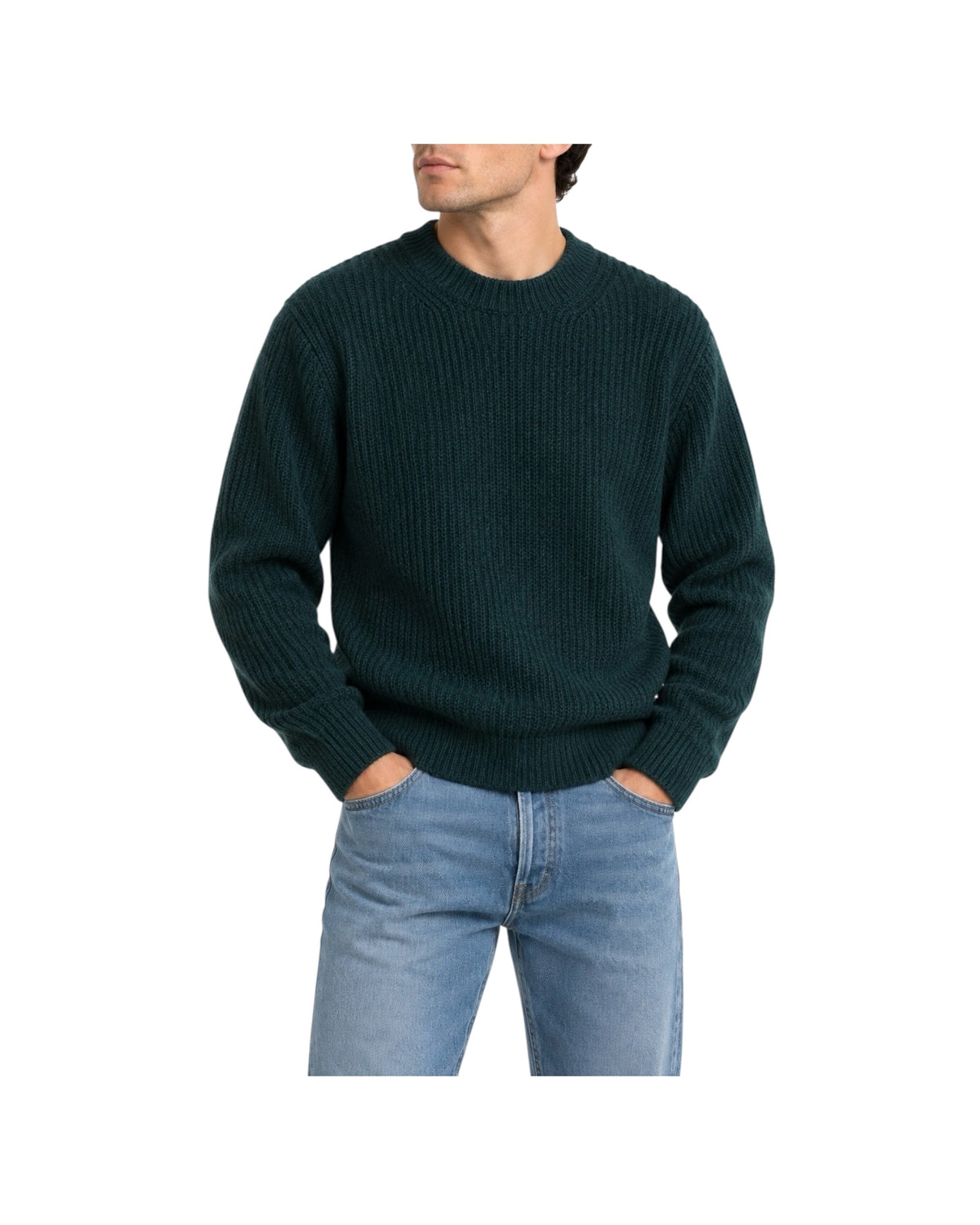 Maglione a costa inglese Verde 1300 0450 +39MAsq 