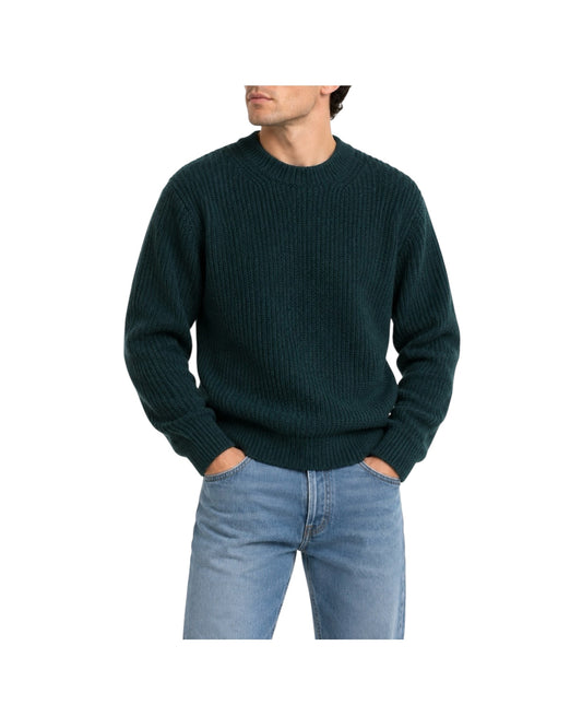 Maglione a costa inglese Verde 1300 0450 +39MAsq 