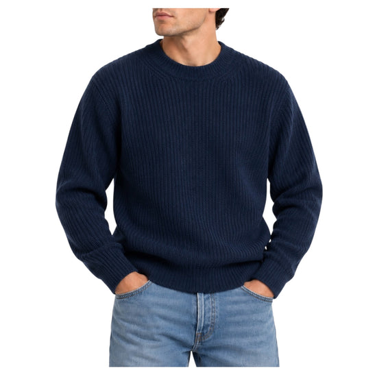 Maglione a costa inglese Blu 1300 0680 +39MAsq 