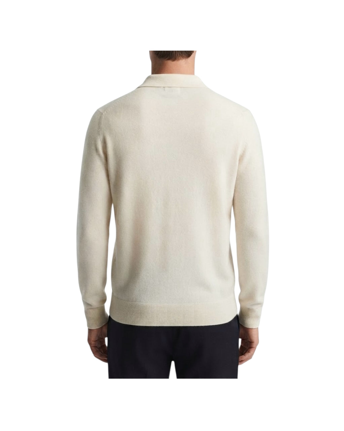 Polo con bottoni in lana merino Panna 5053 0125 +39MAsq 