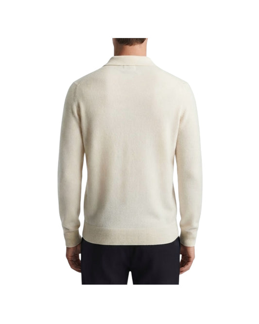 Polo con bottoni in lana merino Panna 5053 0125 +39MAsq 