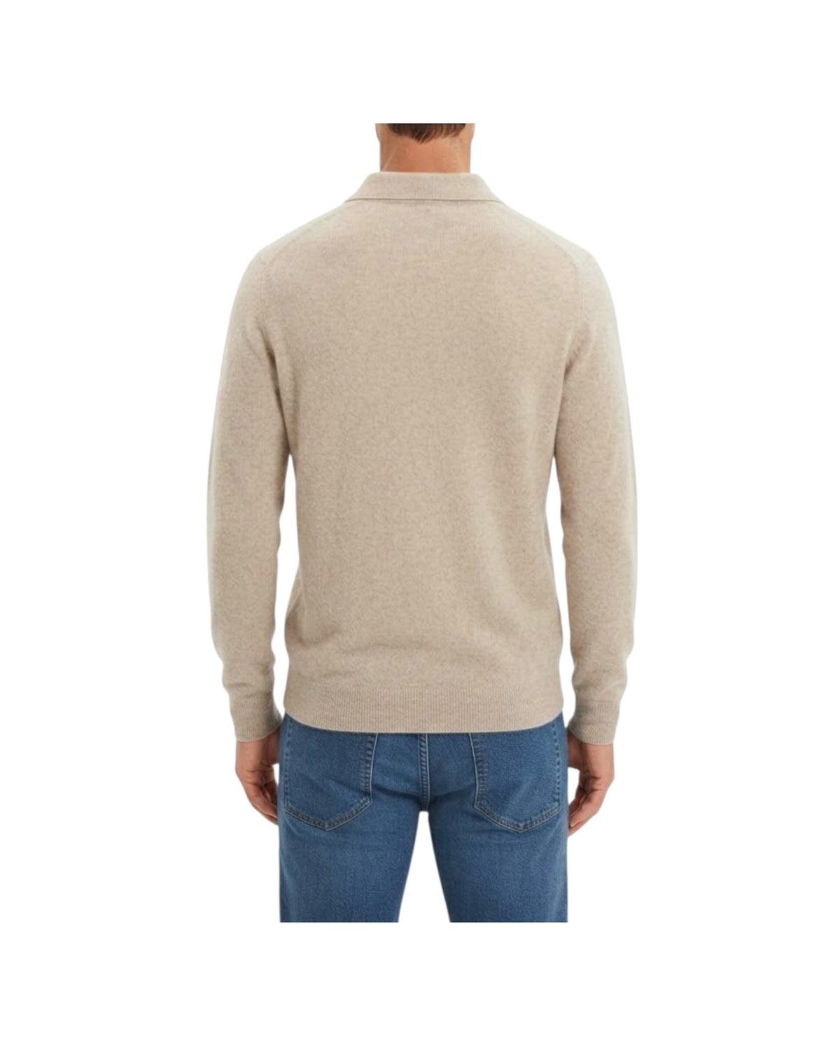 Polo con bottoni in lana merino beige 5053 0130 +39MAsq 