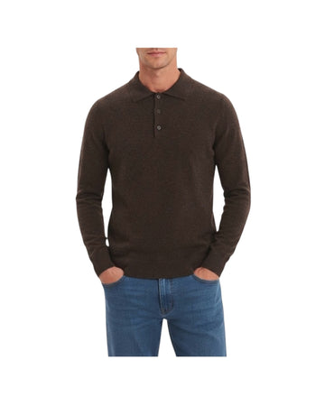Polo con bottoni in lana merino Marrone 5053 0490 +39MAsq 