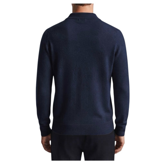 Polo con bottoni in lana merino Blu 5053 0650 +39MAsq 
