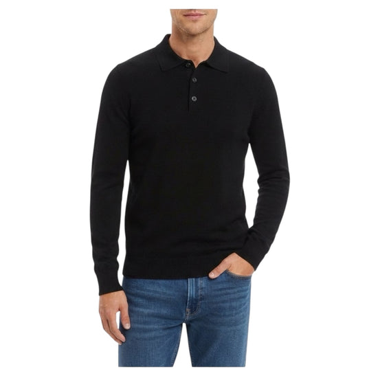 Polo con bottoni in lana merino Nero 5053 0900 +39MAsq 