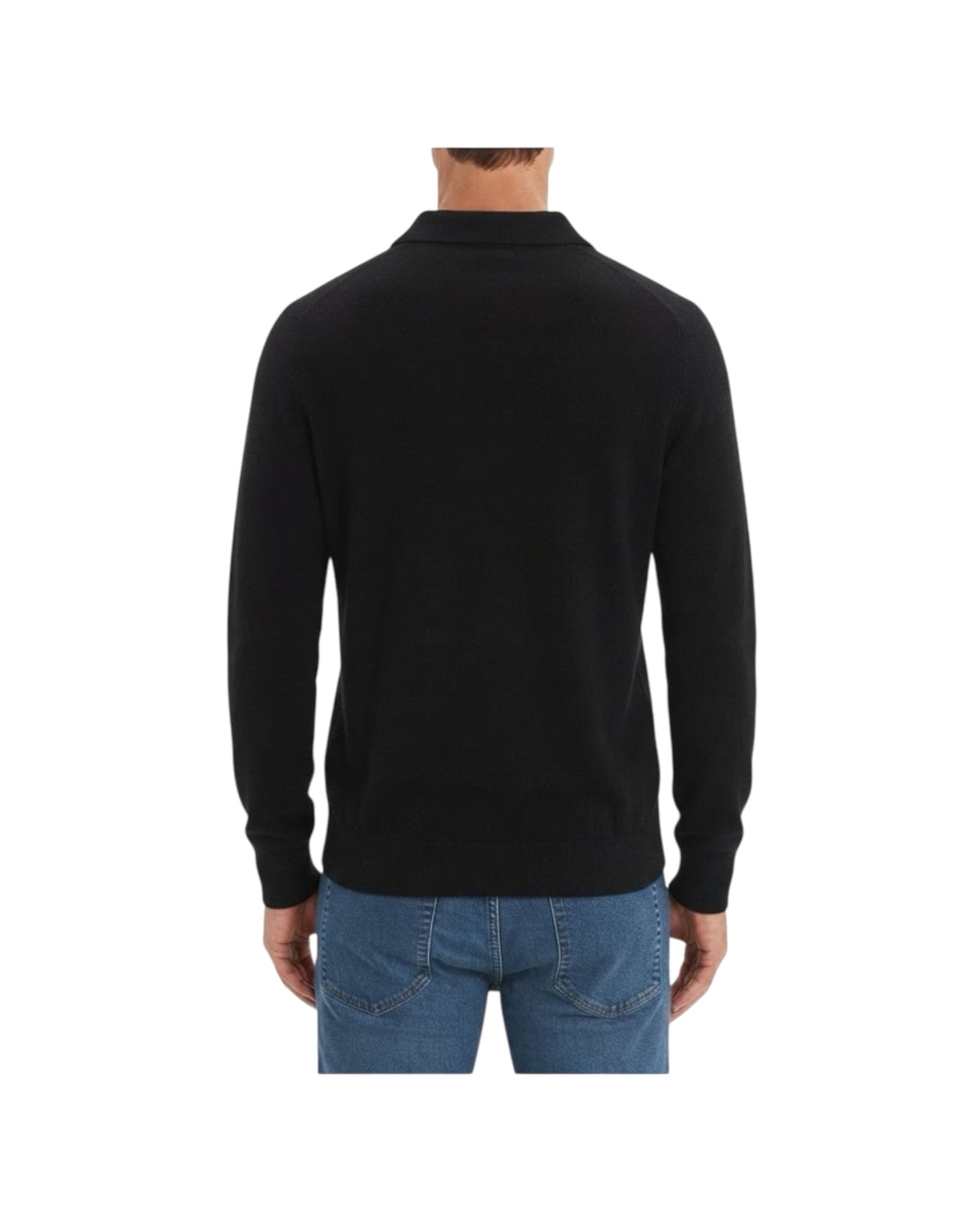 Polo con bottoni in lana merino Nero 5053 0900 +39MAsq 