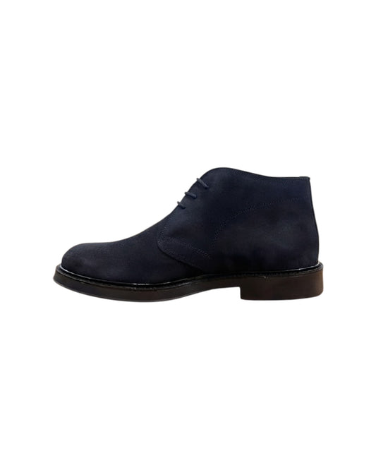 Stivaletto uomo in camoscio Blu 30200 BLU ANTICO CALZATURIFICIO ARTIGIANO 
