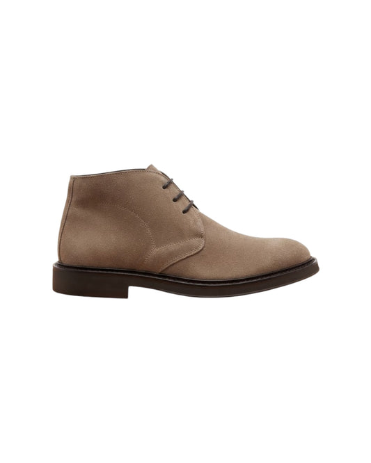 Stivaletto uomo in camoscio Tortora 30200 TORTORA ANTICO CALZATURIFICIO ARTIGIANO 