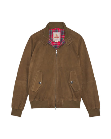 Giacca G9 in pelle scamosciata Dark olive G9 SUEDE DARK OLIVE BARACUTA 