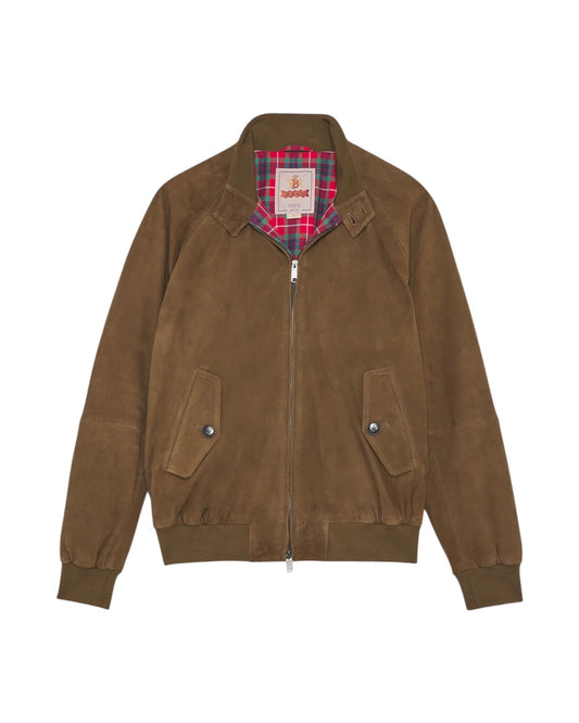 Giacca G9 in pelle scamosciata Dark olive G9 SUEDE DARK OLIVE BARACUTA 
