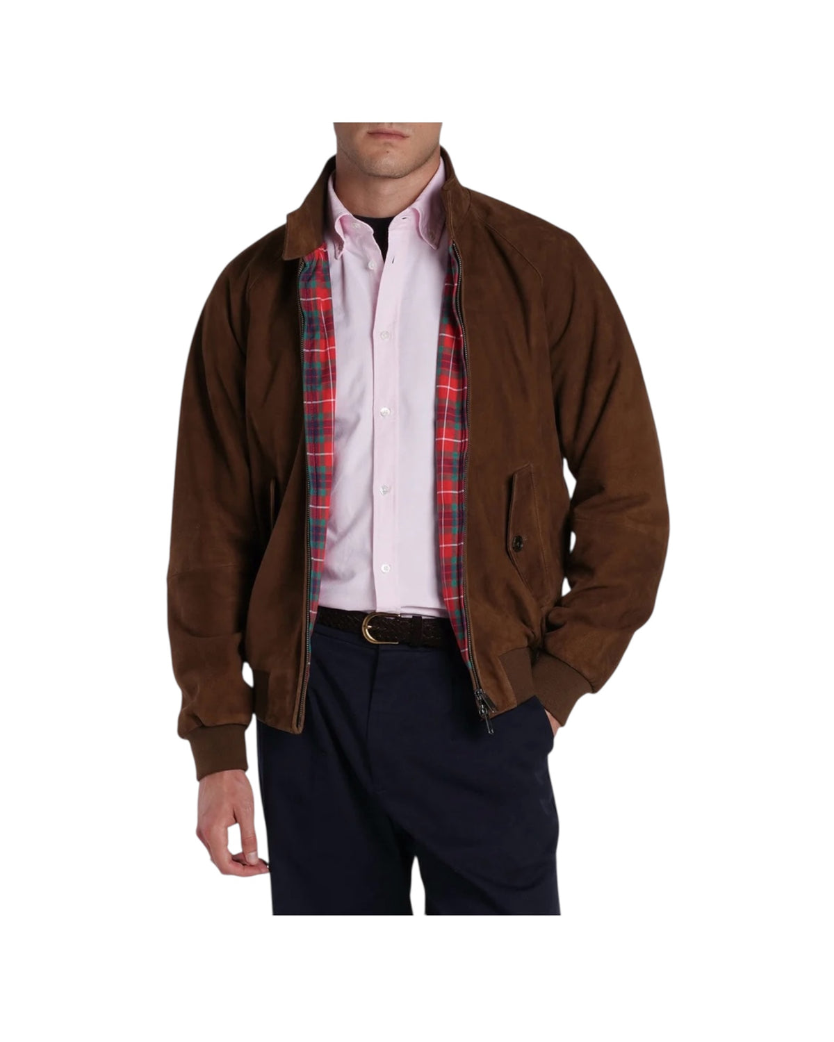 Giacca G9 in pelle scamosciata Dark olive G9 SUEDE DARK OLIVE BARACUTA 