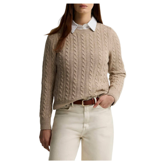 Maglione misto lana Ashdown a trecce Honey ASHDOWN BE54 HONEY BARBOUR 