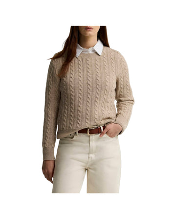 Maglione misto lana Ashdown a trecce Honey ASHDOWN BE54 HONEY BARBOUR 