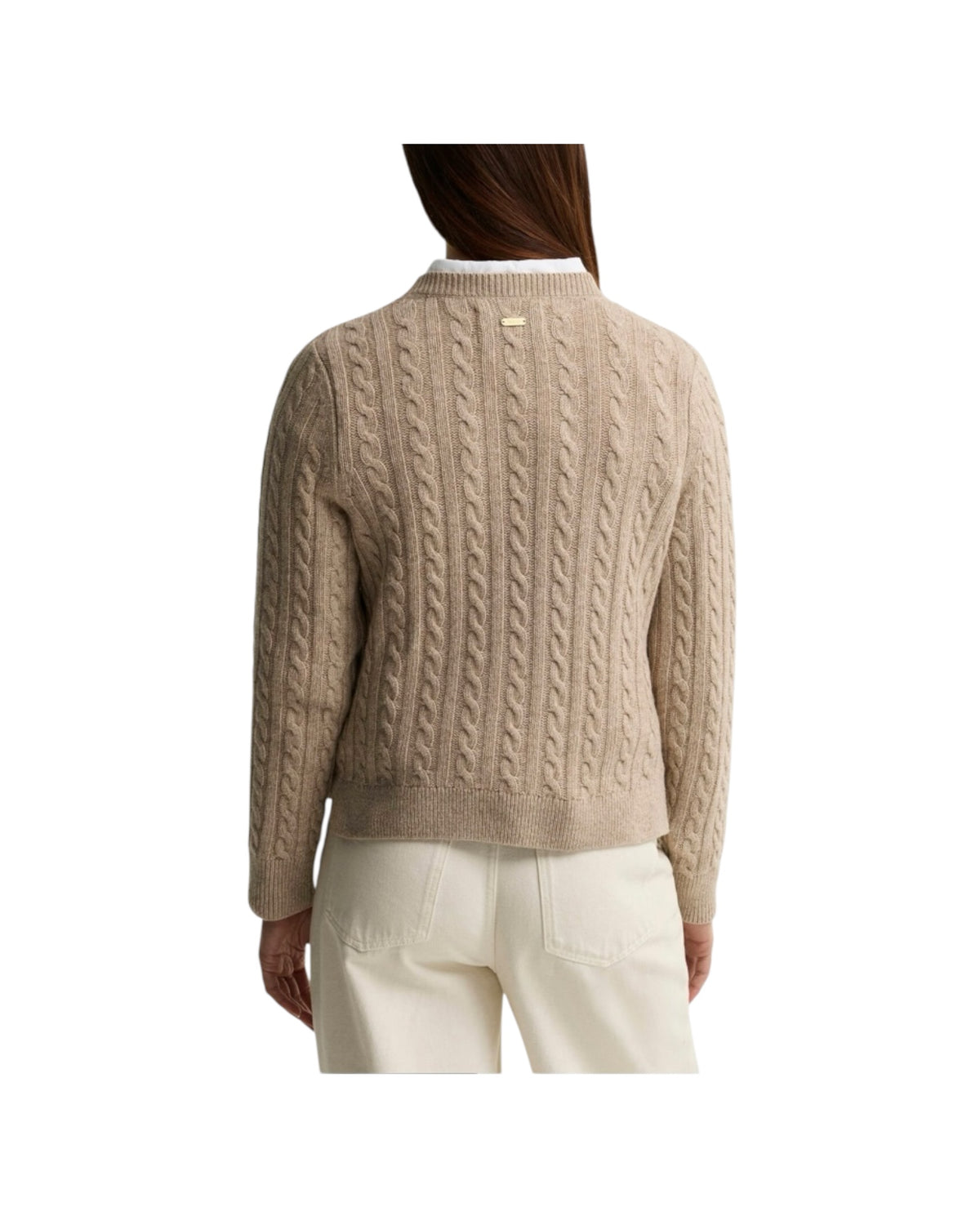 Maglione misto lana Ashdown a trecce Honey ASHDOWN BE54 HONEY BARBOUR 