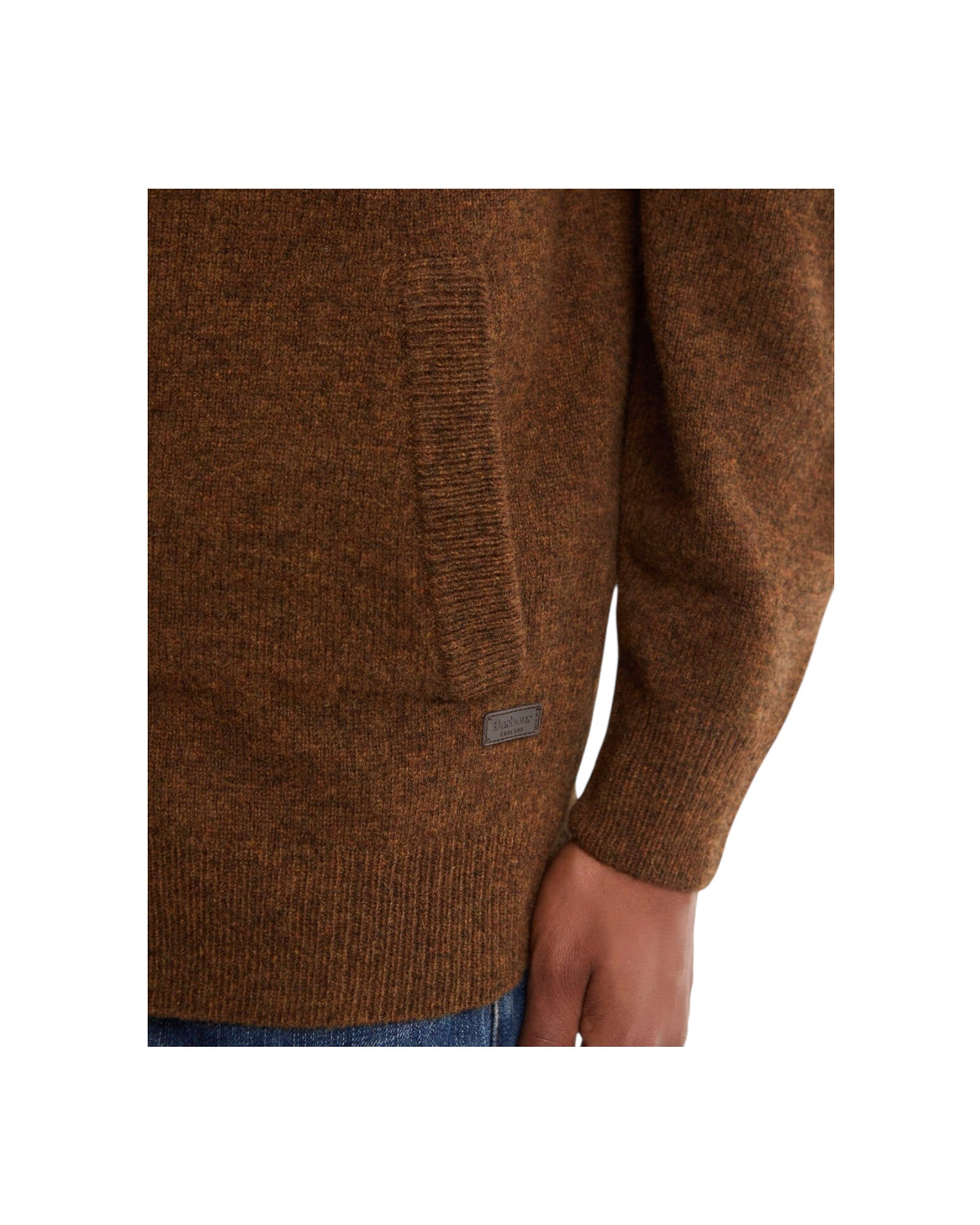 Maglione con zip patch Bracken ESSENTIAL PATCH ZIP OR51 BRACKEN BARBOUR 
