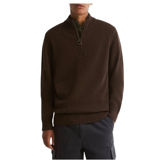 Maglia con mezza zip Holden Dark Oak HOLDEN HALF ZIP BR17 DARK OAK BARBOUR 